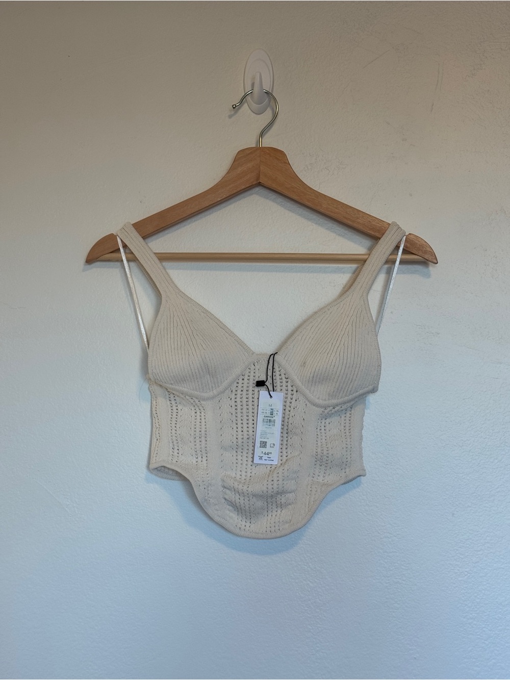 Garage Cream Knit Crop Tank Top